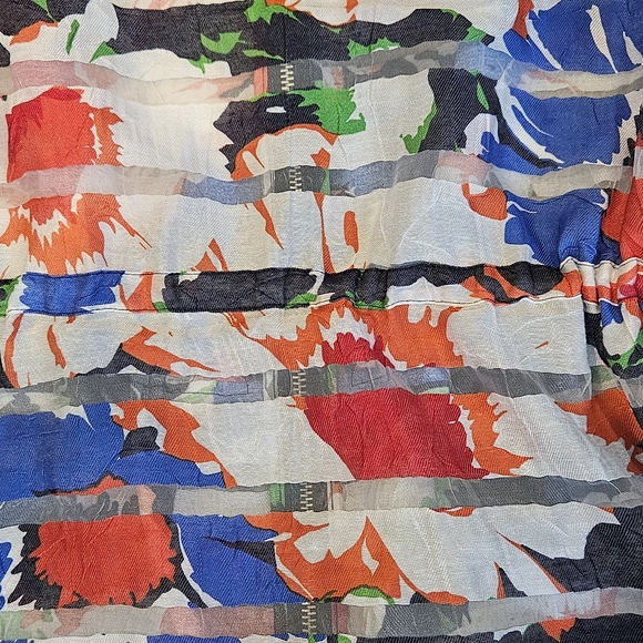 Ruby Rd Women's Sheer Panel Floral Blouse with 2 - Way Sleeve Size 10 - Picture 6 of 9